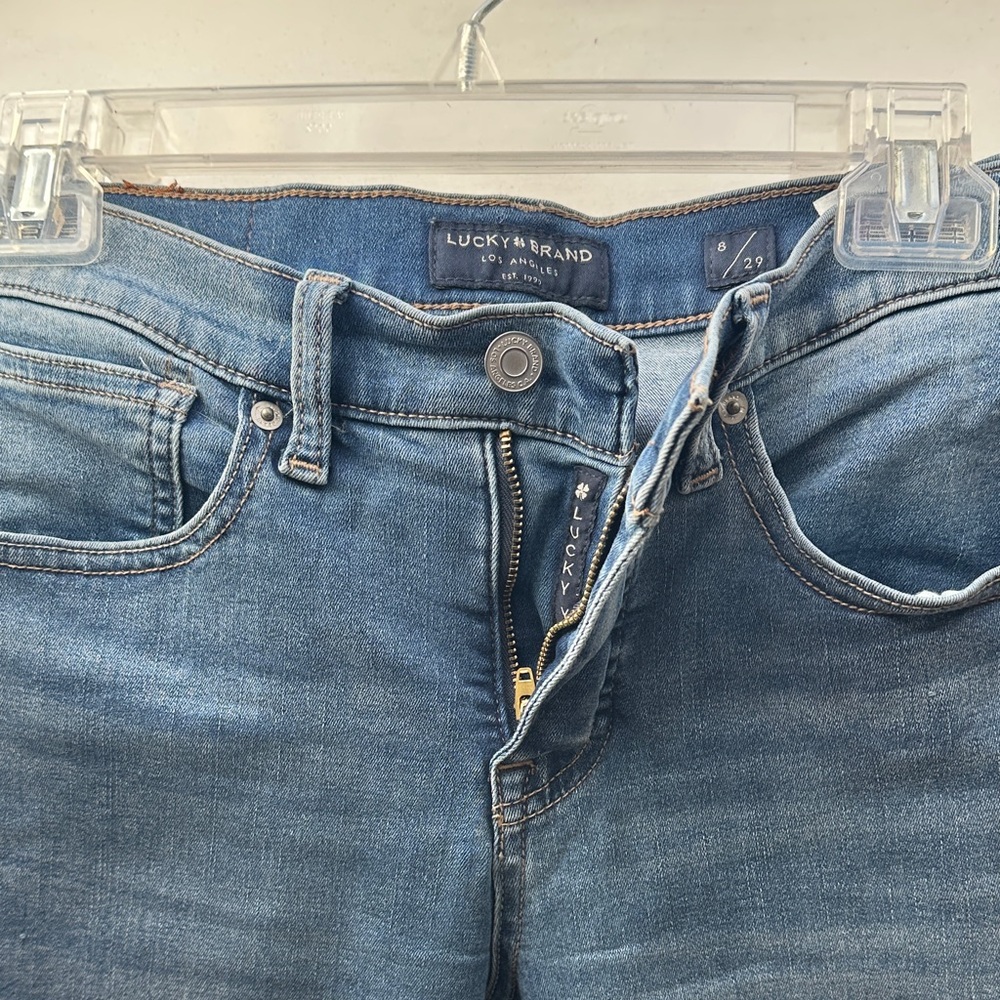 Lucky Brand Medium Blue Women's Denim Jeans mid rise super skinny Ava